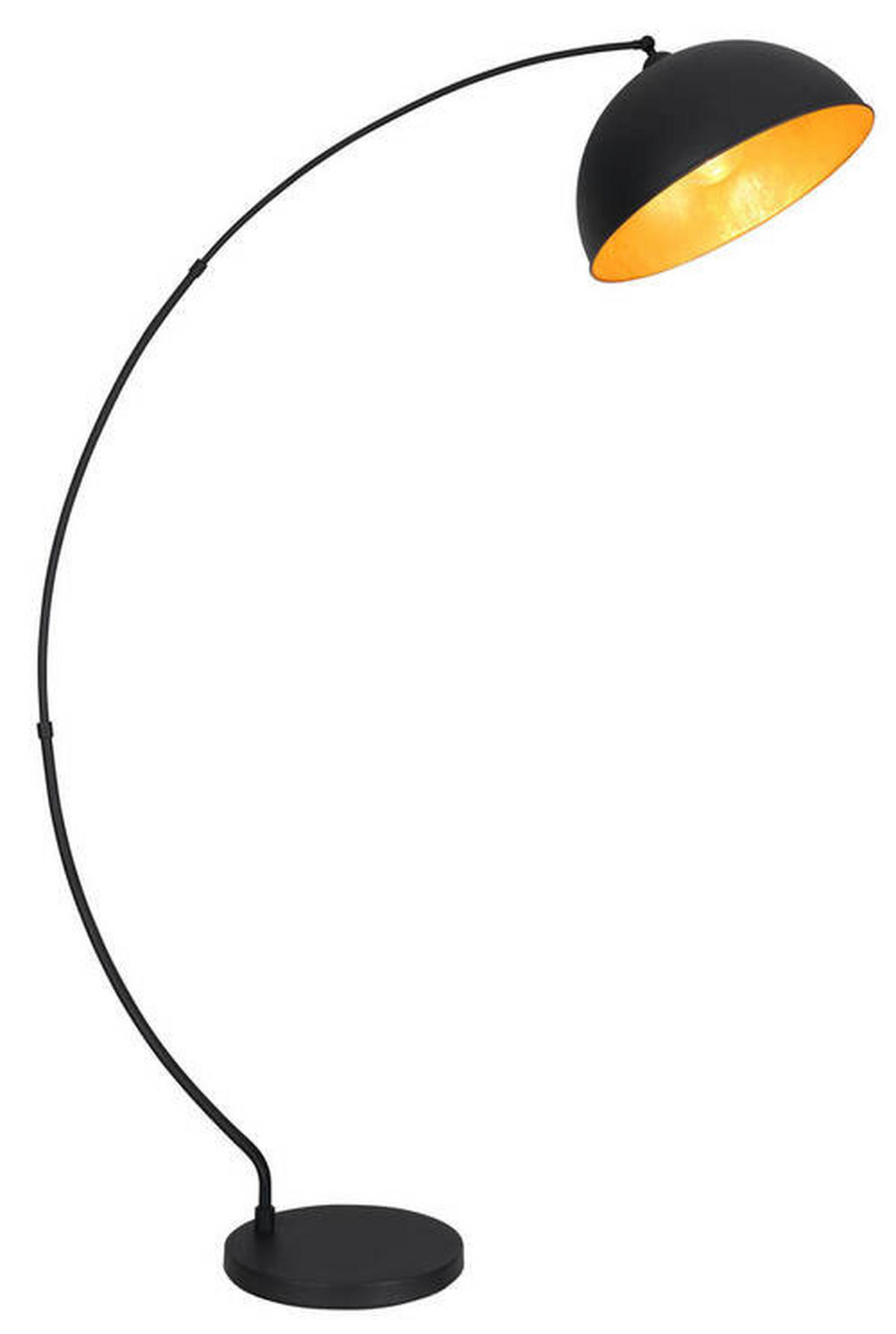 BOGENLEUCHTE - Goldfarben/Schwarz, Design, Metall (115/45/182cm) - Globo