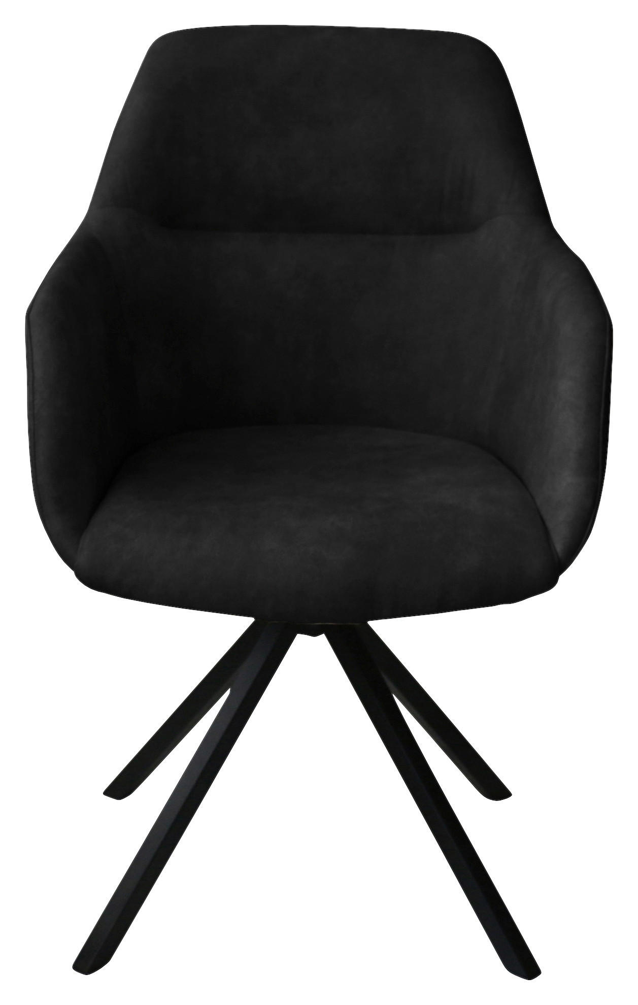 ARMLEHNSTUHL  in Stahl Flachgewebe  - Anthrazit/Schwarz, Design, Textil/Metall (57/85,5/65cm) - Voleo