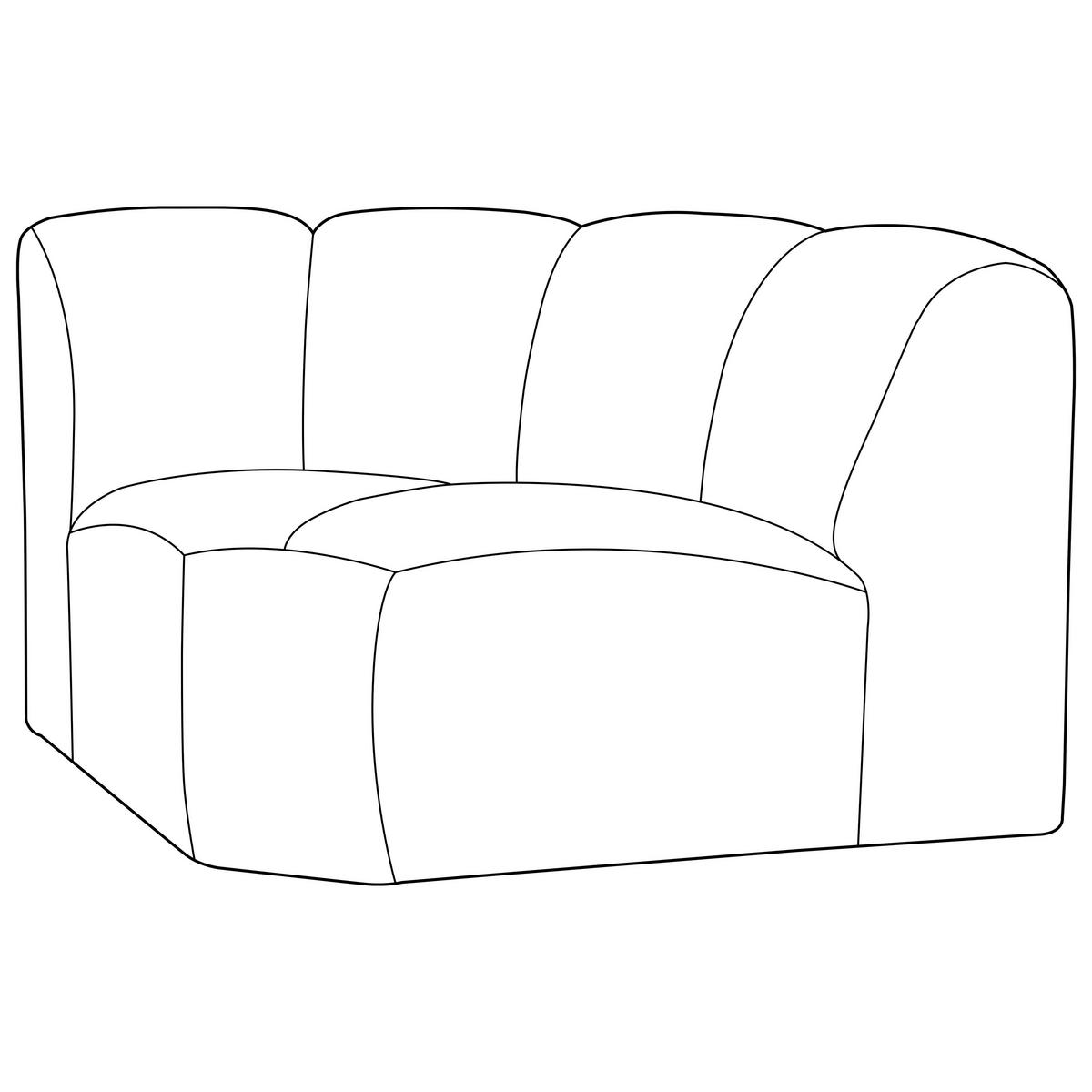 SOFAELEMENT Mojo Beige Bouclé  - Beige/Schwarz, MODERN, Kunststoff/Textil (110/74/110cm) - Livetastic