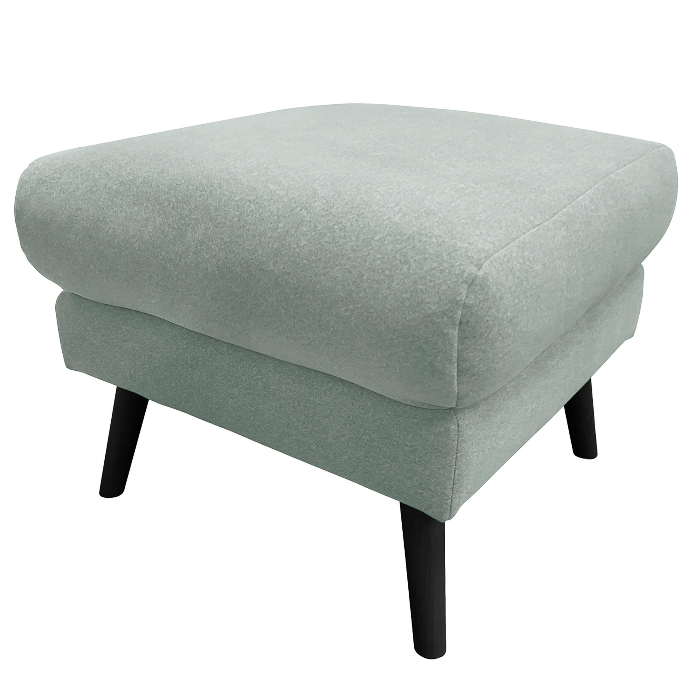 HOCKER Webstoff Hellblau  - Schwarz/Hellblau, Design, Holz/Textil (61/49/65cm) - Livetastic