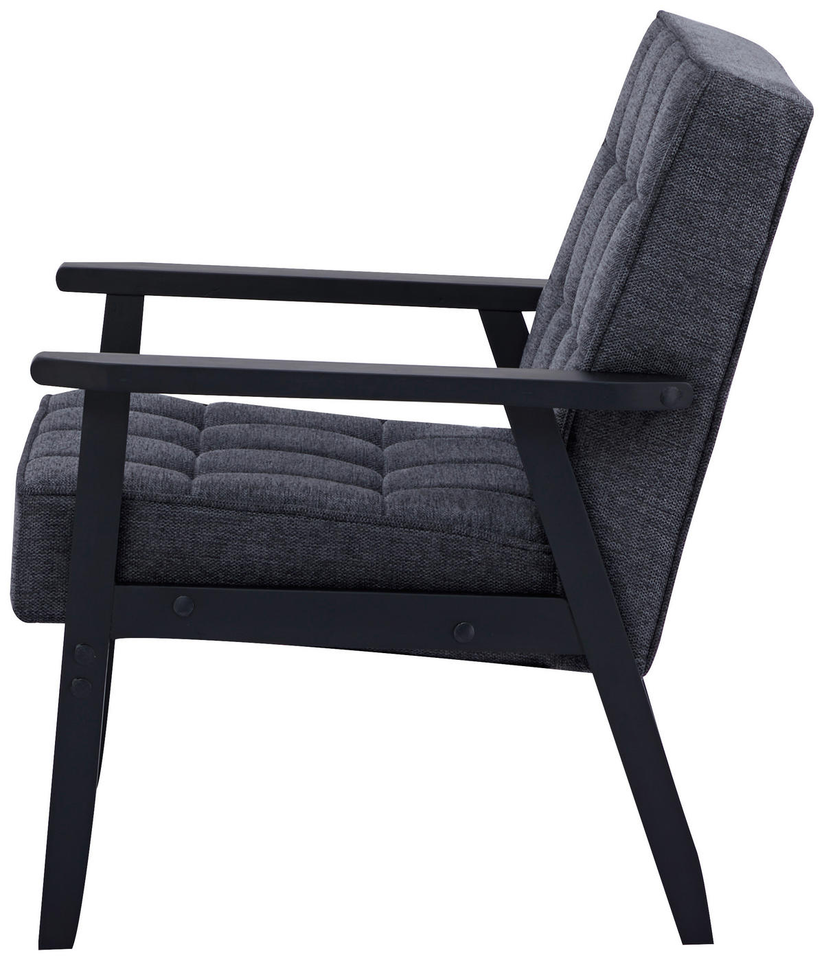SESSEL in Webstoff Grau  - Schwarz/Grau, Design, Holz/Textil (64/77,5/67cm) - Ti'me