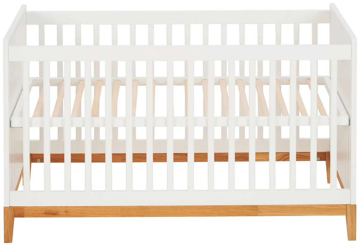 GITTERBETT SCANDIC 146/75/84 cm  - Eichefarben/Weiß, Design, Holz/Holzwerkstoff (146/75/84cm) - Jimmylee