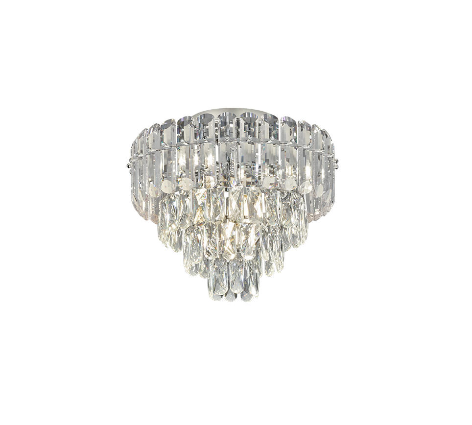 DECKENLEUCHTE  43/37 cm    - Chromfarben/Transparent, KONVENTIONELL, Glas/Metall (43/37cm)
