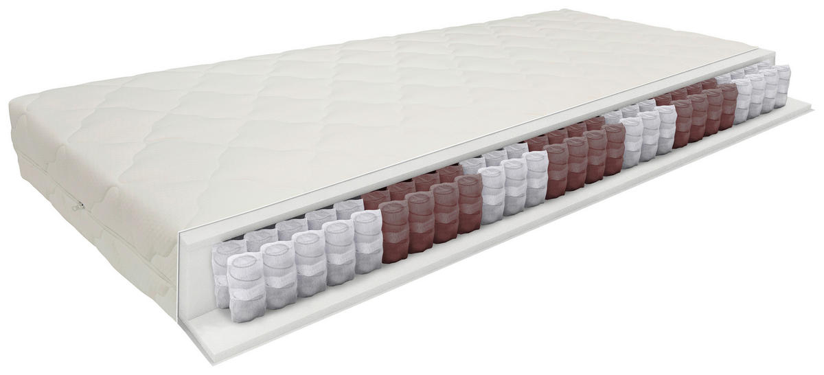 VZMETNICA 120/200 cm  - bela, Konvencionalno, tekstil (120/200cm)
