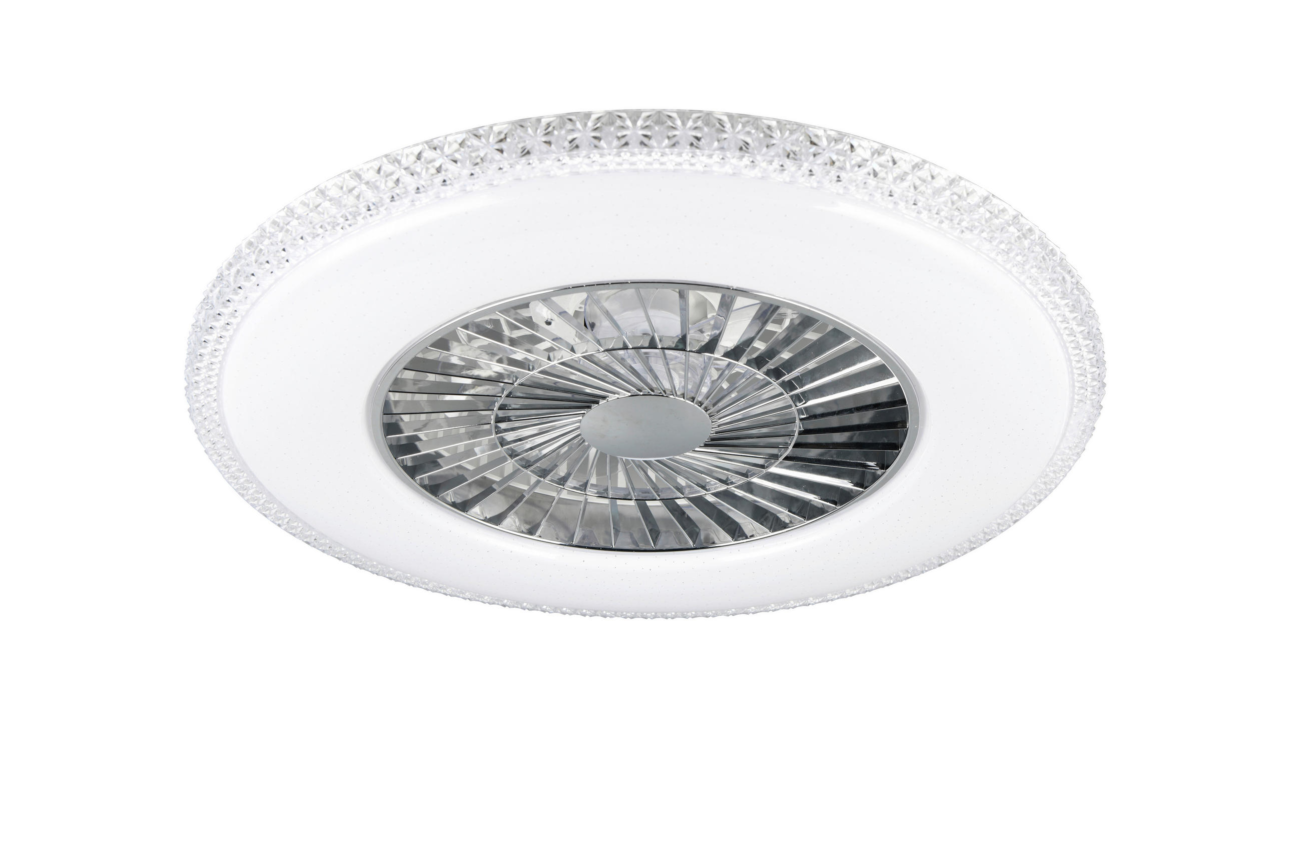 Deckenleuchte mit Ventilator HARSTAD 60/18 cm   - Chromfarben/Transparent, Trend, Kunststoff (60/18cm)