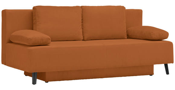 SCHLAFSOFA in Cord Orange  - Schwarz/Orange, MODERN, Textil/Metall (193/85/88cm) - Novel