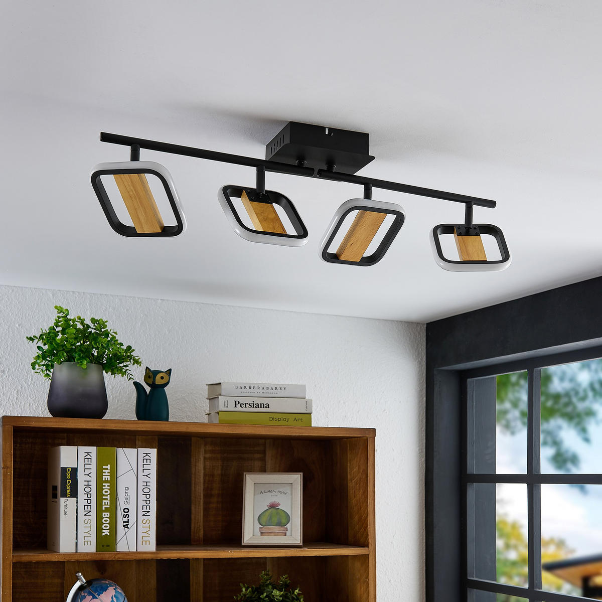 LED-STRAHLER Miriam 68/13,5/12 cm   - Eschefarben/Schwarz, Design, Holz/Kunststoff (68/13,5/12cm) - Novel