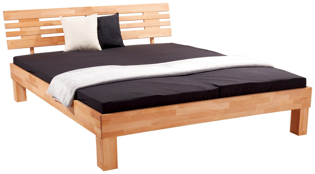 BETT 180/200 cm,  in Kernbuche,  - Kernbuche, KONVENTIONELL, Holz (180/200cm) - Boxxx