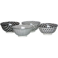 MÜSLISCHALENSET TAKEO 15,5 cm  - Schwarz/Weiß, Trend, Keramik (15,5cm) - Ritzenhoff Breker