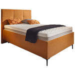 POLSTERBETT 120/200 cm,  in Senfgelb, Bettkasten, Lattenroste, Matratzen, H2 = mittel  - Senfgelb/Schwarz, Design, Holz/Textil (120/200cm) - Voleo