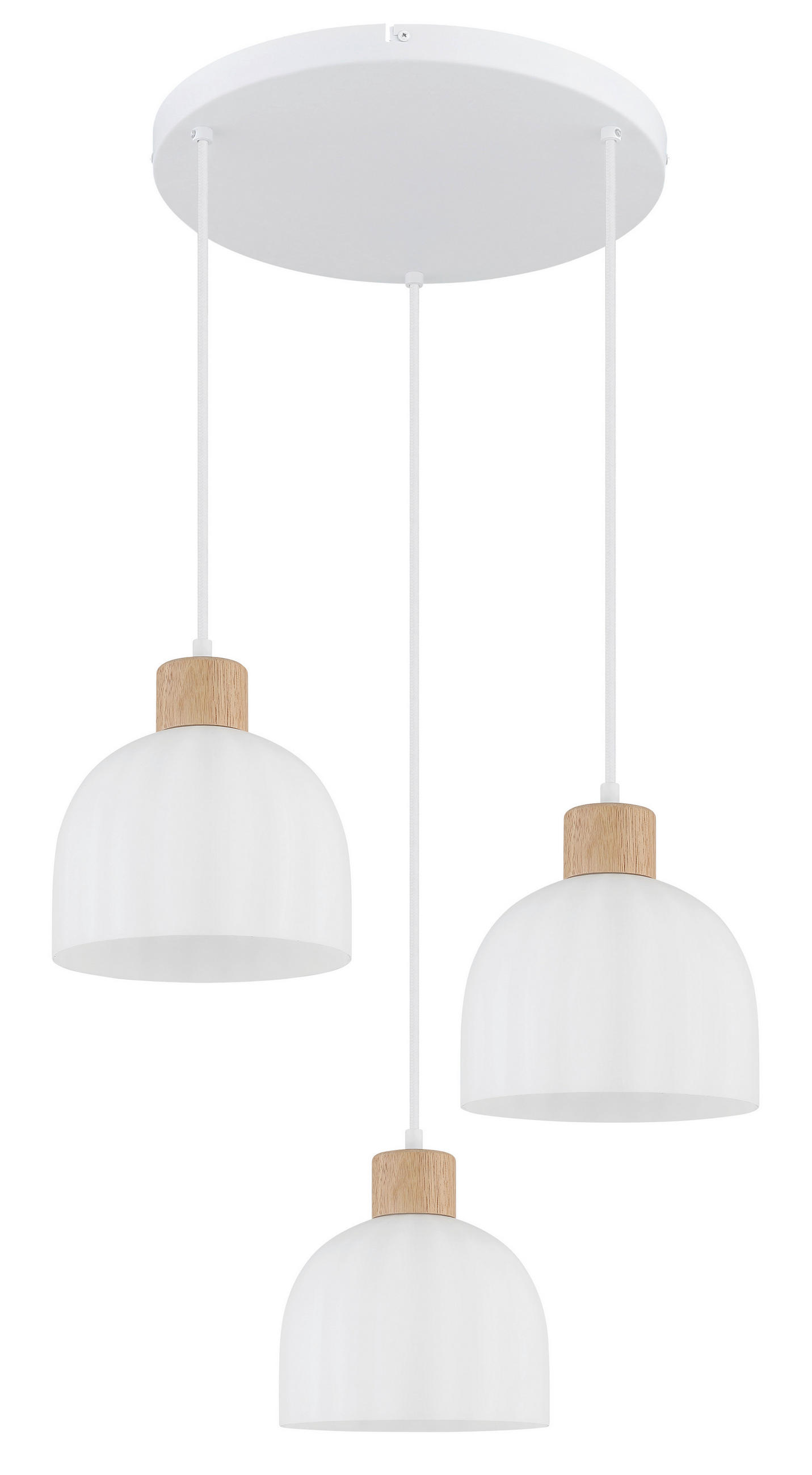 HÄNGELEUCHTE Swanson 51/130 cm  - Opal/Braun, Design, Glas/Holz (51/130cm) - Globo
