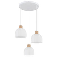 HÄNGELEUCHTE Swanson 51/130 cm  - Opal/Braun, Design, Glas/Holz (51/130cm) - Globo