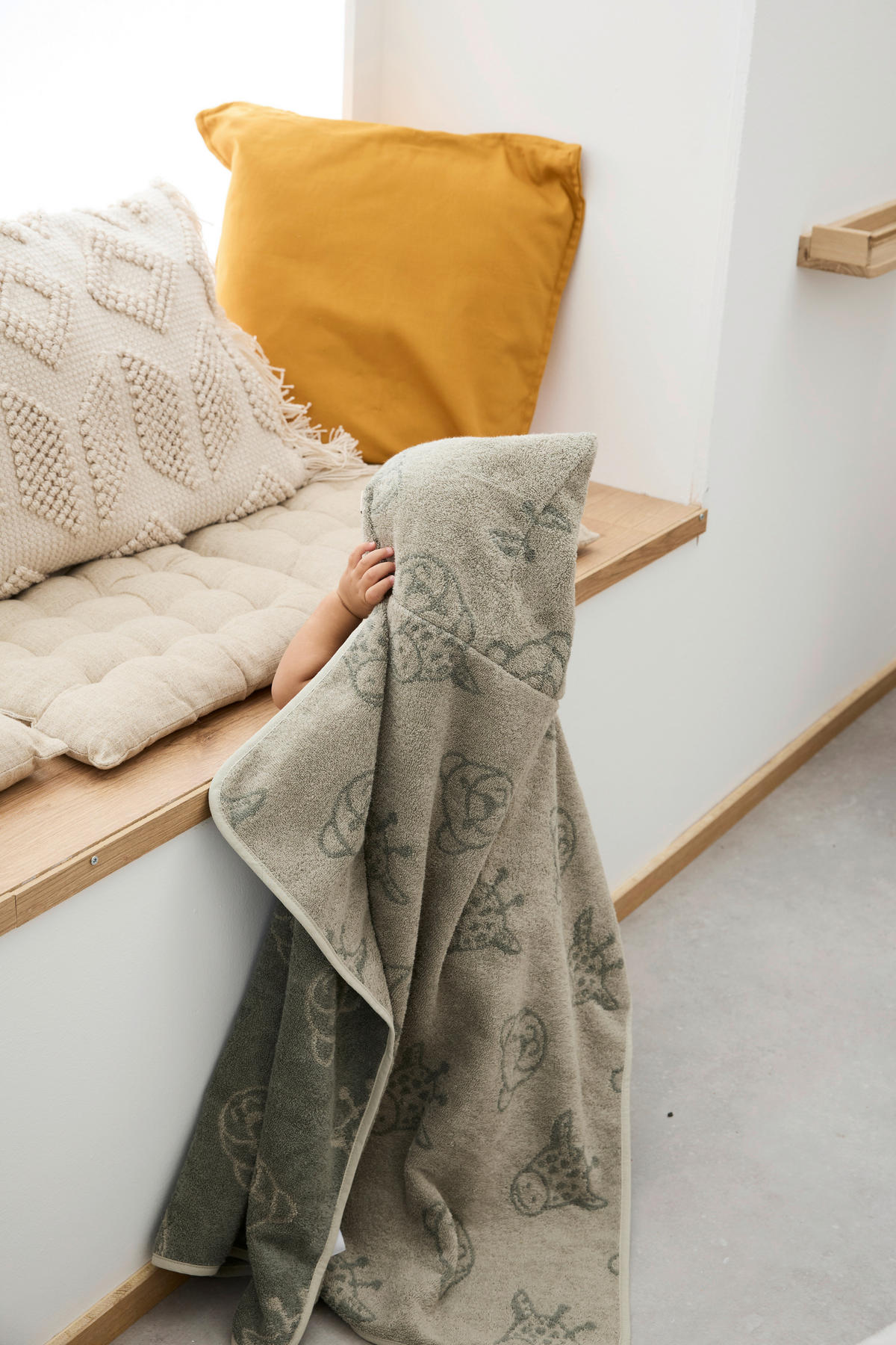 KAPUZENBADETUCH Safari  - Mintgrau, Basics, Textil (70/100/0,5cm) - Sterntaler