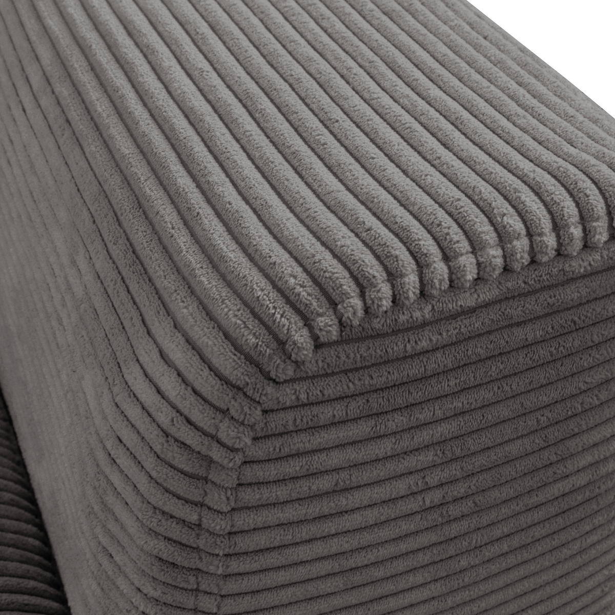 ECKSOFA in Cord Grau  - Schwarz/Grau, Design, Textil/Metall (172/313cm) - Livetastic