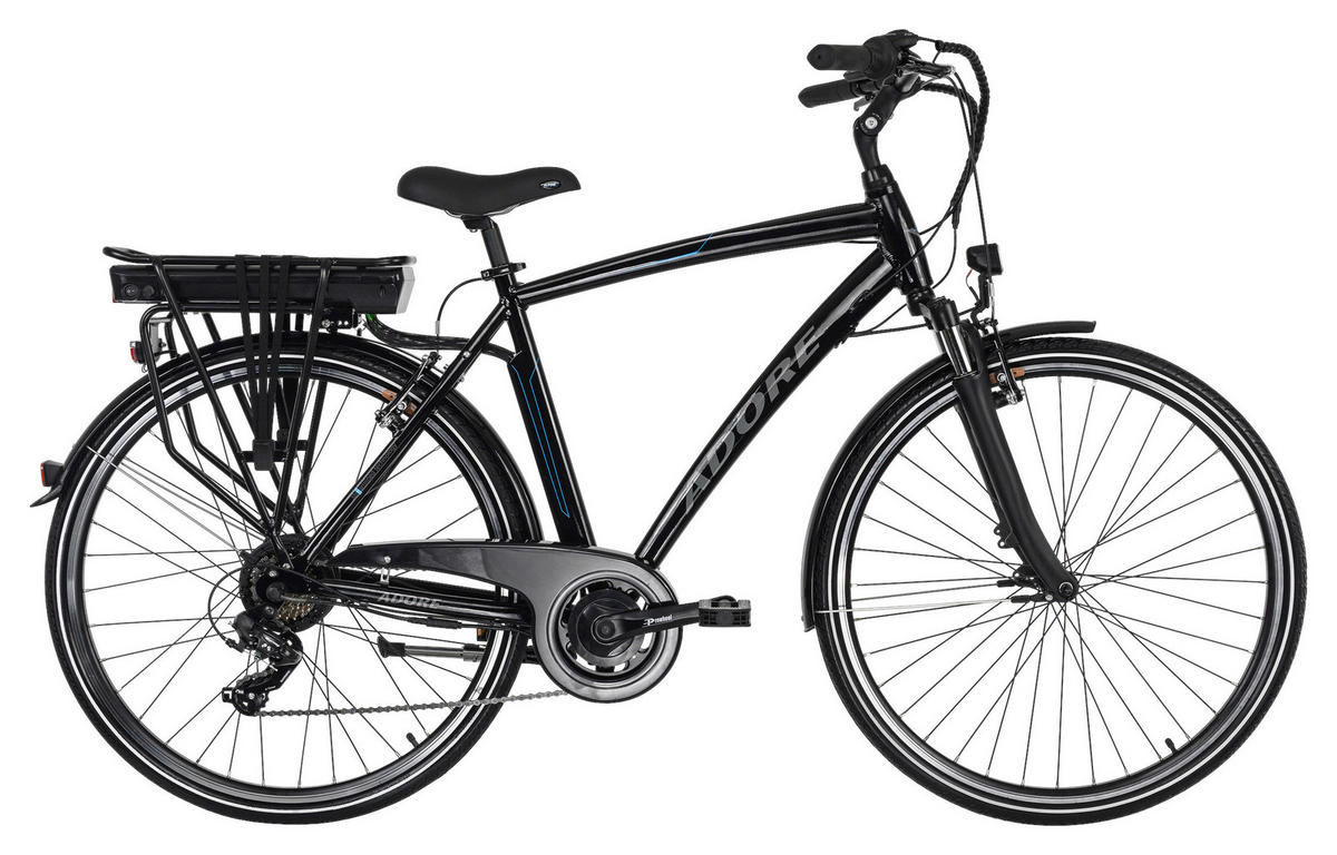 ELEKTROFAHRRAD ALU-CITY HERREN ADORE 113E 28 Zoll  - Schwarz, MODERN, Metall
