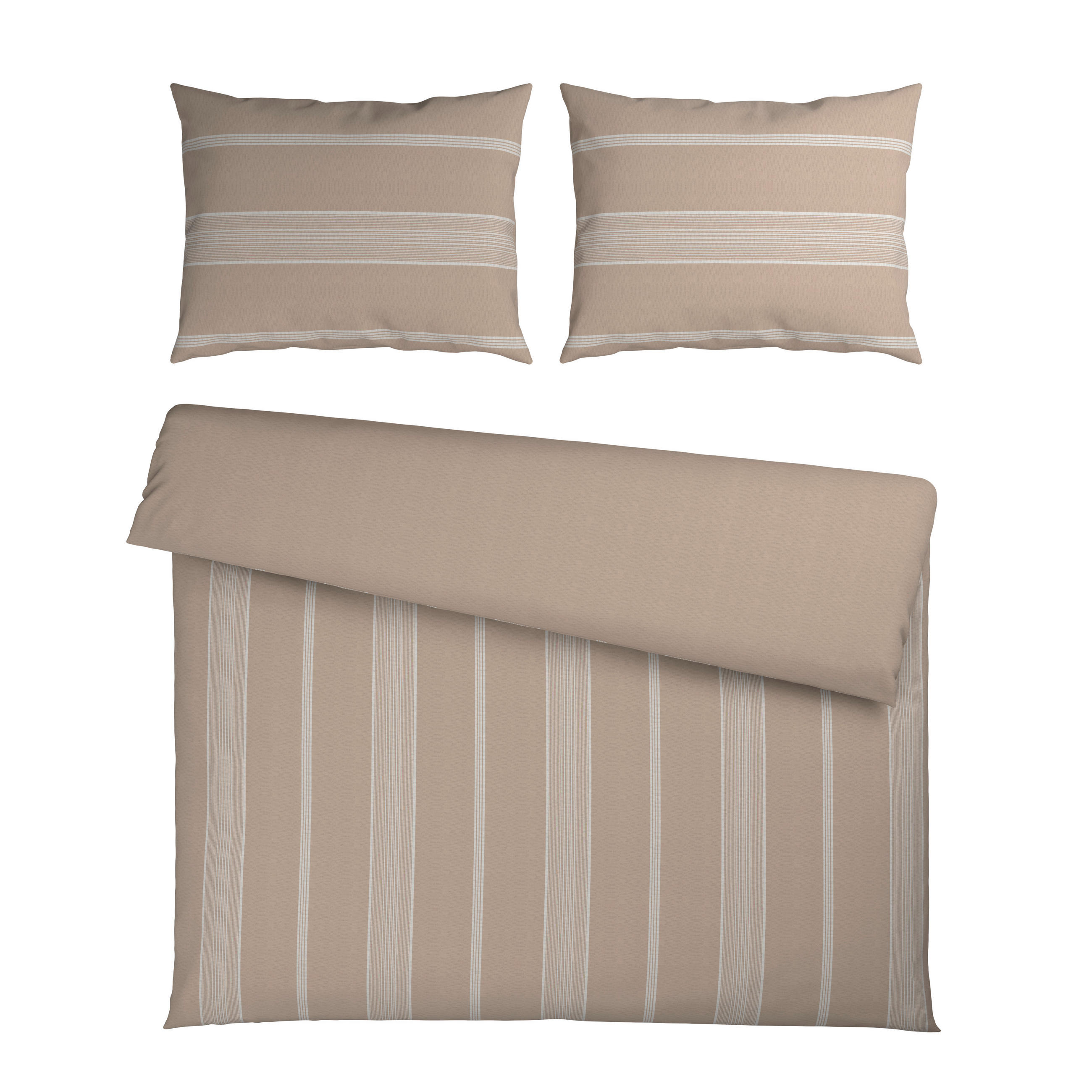 BETTWÄSCHESET 3-teilig REMSA Flanell 200/210 cm  - Beige, Konventionell, Textil (200/210cm) - Esposa