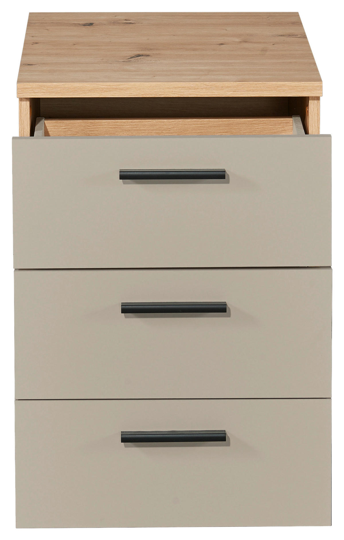 ROLLCONTAINER Kaschmir, Eiche Artisan  - Kaschmir/Schwarz, MODERN, Holzwerkstoff/Kunststoff (46/65/55cm) - MID.YOU