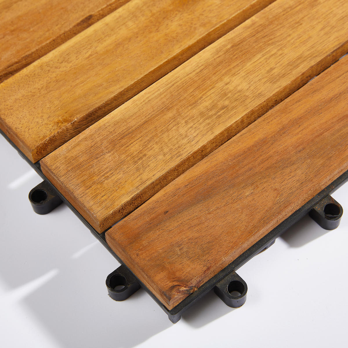 TERRASSENFLIESE Akazie Uno Holz, Kunststoff 15 Stück  - Braun/Akaziefarben, KONVENTIONELL, Holz/Kunststoff (30/30/2,4cm) - Ambia Garden