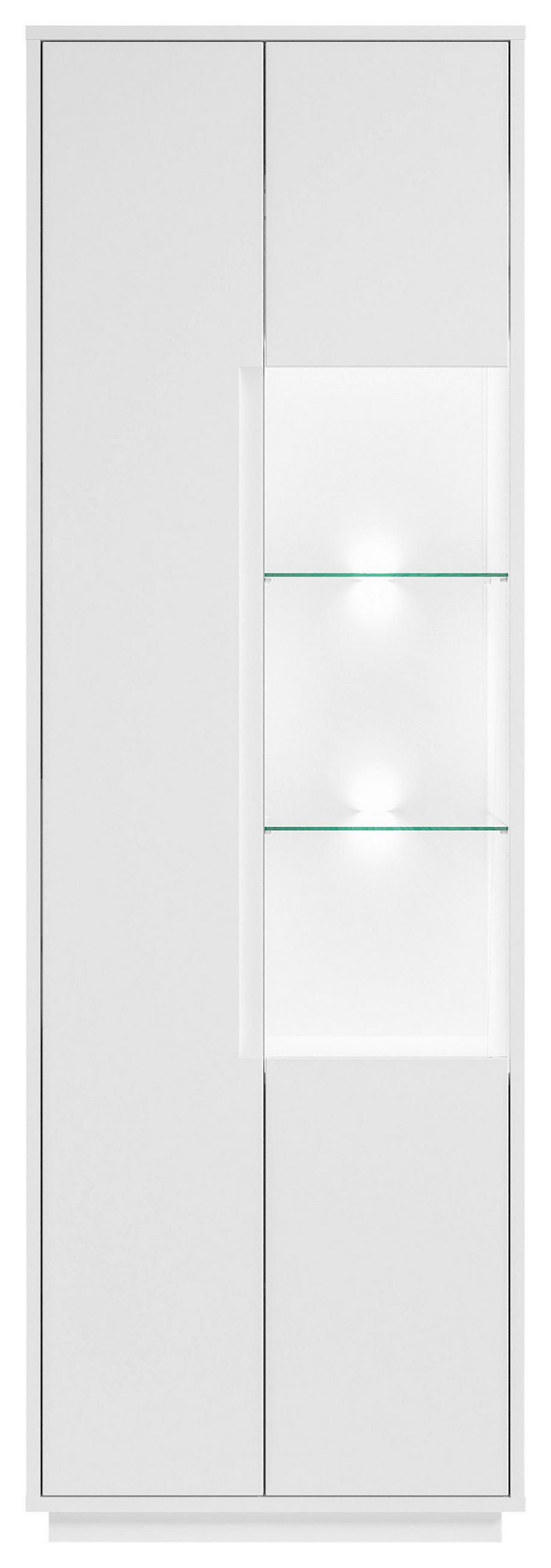Carryhome Vitrine Weiß 65x198x38 cm