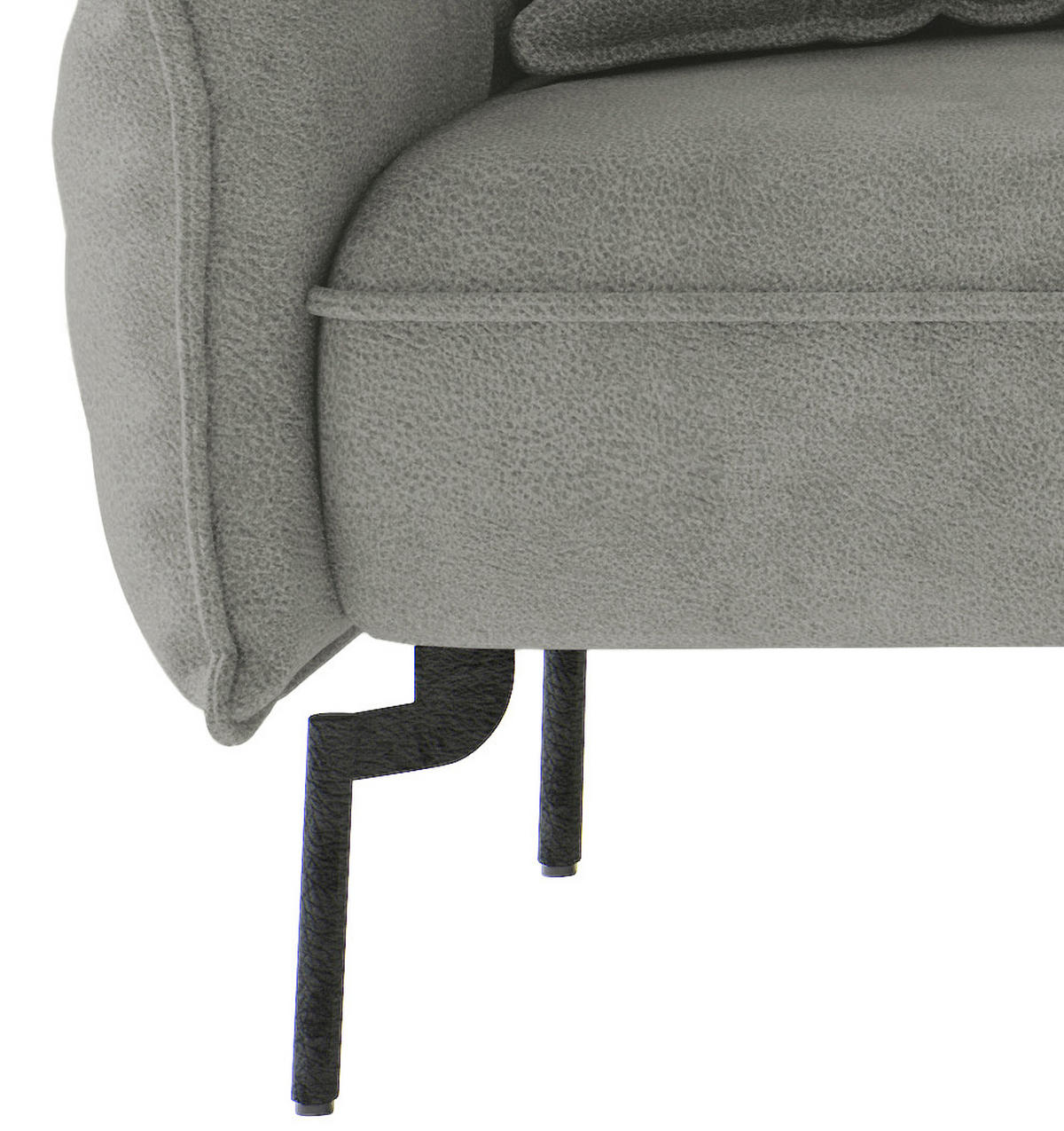 SITZGARNITUR in Flachgewebe Grau  - Edelstahlfarben/Grau, Design, Textil/Metall (265/185cm) - Livetastic