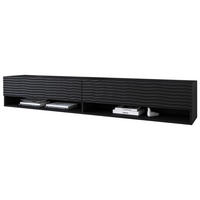 LOWBOARD A180  in 180/30/31 cm  - Schwarz/Grau, LIFESTYLE, Holzwerkstoff/Kunststoff (180/30/31cm) - P & B