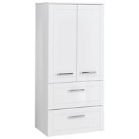 MIDISCHRANK 60,2/130/42,6 cm  - Chromfarben/Weiß Hochglanz, MODERN, Glas/Holzwerkstoff (60,2/130/42,6cm) - Sadena