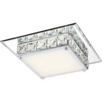 PLAFONIERĂ CU LED - culoare crom, Basics, sticlă/metal (25/25/7cm)