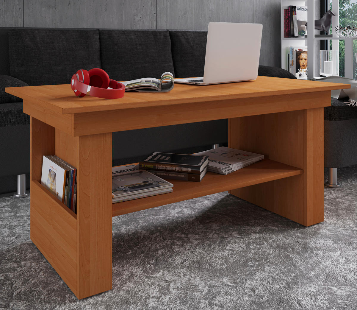 COUCHTISCH in Holzwerkstoff 115/58/52,5 cm  - Buchefarben, Design, Holzwerkstoff (115/58/52,5cm) - MID.YOU