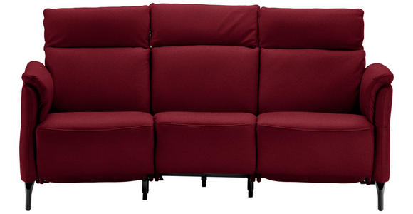 TRAPEZSOFA  in Mikrofaser Rot  - Rot/Schwarz, KONVENTIONELL, Textil/Metall (221/103/95cm) - Dieter Knoll