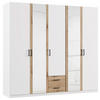 KLEIDERSCHRANK 226/210/54 cm 5-türig Weiß, Eiche Artisan  - Weiß/Eiche Artisan, KONVENTIONELL, Holzwerkstoff/Kunststoff (226/210/54cm) - Boxxx