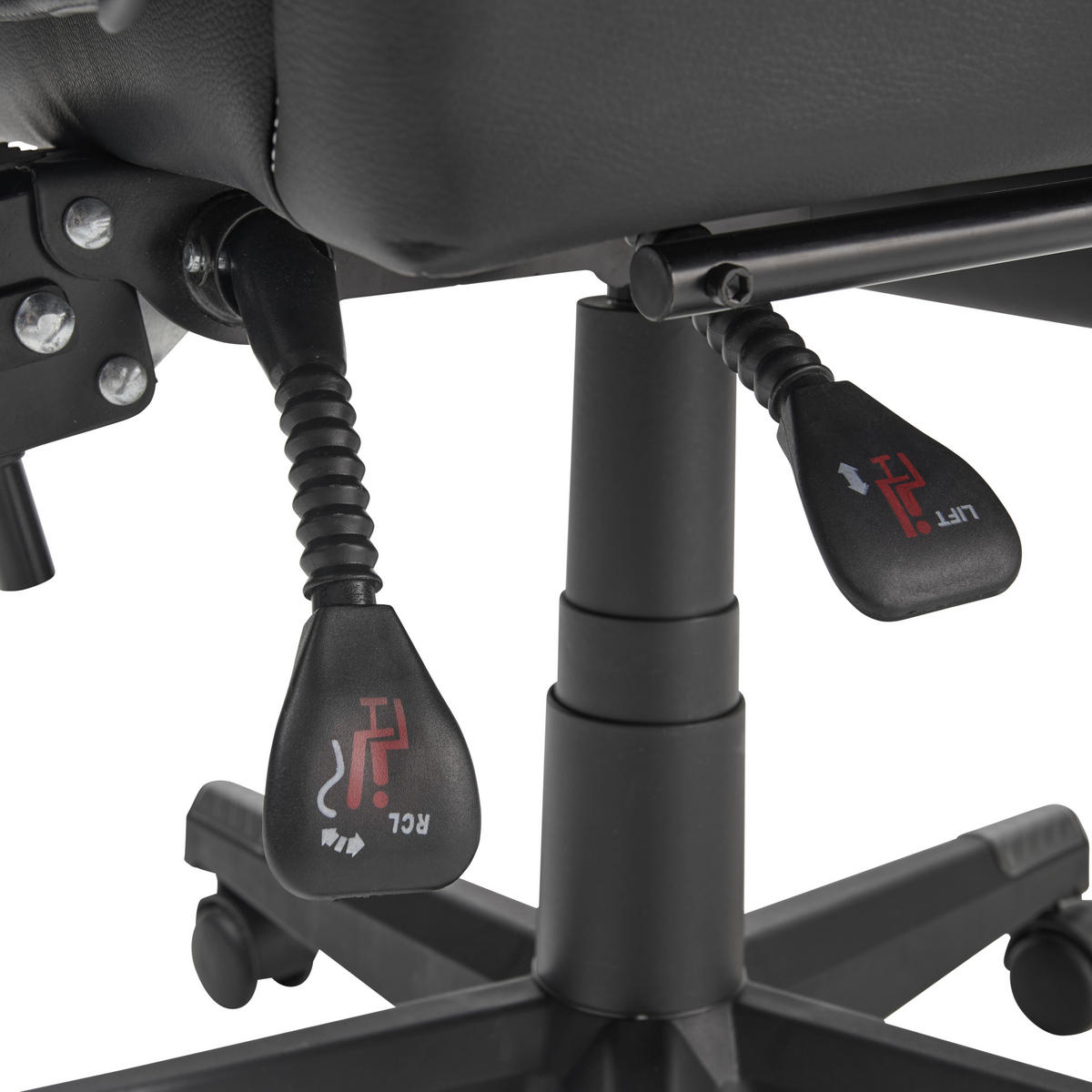 GAMINGSTUHL  in Lederlook Grau, Schwarz  - Schwarz/Grau, Lifestyle, Kunststoff/Textil (64/124-134/70cm) - MID.YOU