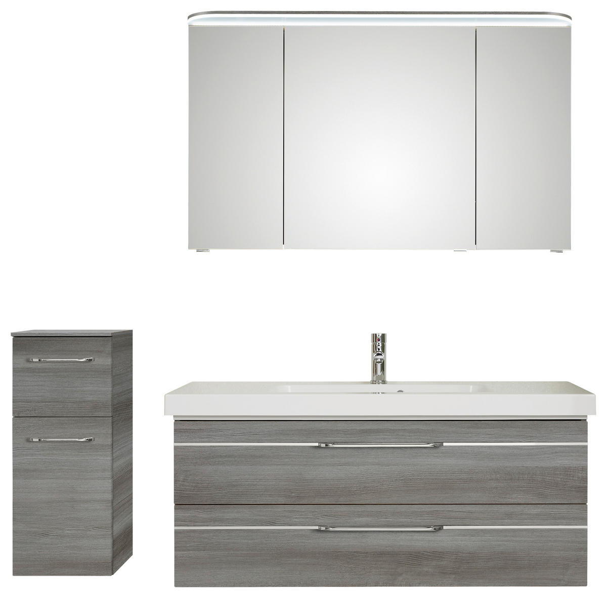 BADEZIMMER 4-teilig  in 153 cm  - Chromfarben/Graphitfarben, KONVENTIONELL, Glas/Holzwerkstoff (153cm) - Pelipal