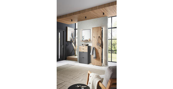 GARDEROBE 2-teilig  in 51,9/205,5/37,1 cm  - Eichefarben/Graphitfarben, Design, Holz/Holzwerkstoff (51,9/205,5/37,1cm) - Dieter Knoll
