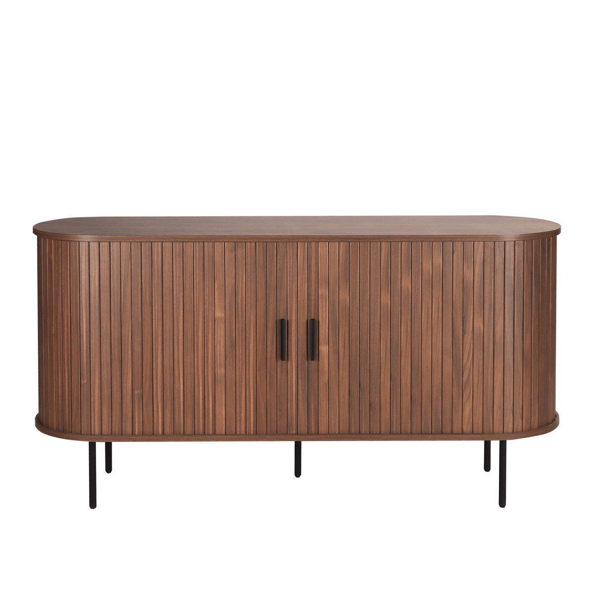 SIDEBOARD  in 140/76/40 cm  - Walnussfarben/Schwarz, Design, Holzwerkstoff/Metall (140/76/40cm) - Livetastic
