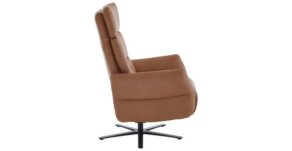 RELAXSESSEL in Leder Haselnussfarben  - Schwarz/Haselnussfarben, Design, Leder/Metall (70/122/85cm) - Dieter Knoll