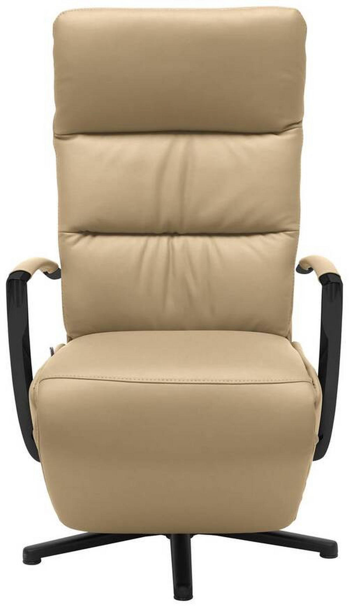 RELAXSESSEL in Leder Cappuccino  - Schwarz/Cappuccino, Design, Leder/Metall (64/112/80cm) - Cantus