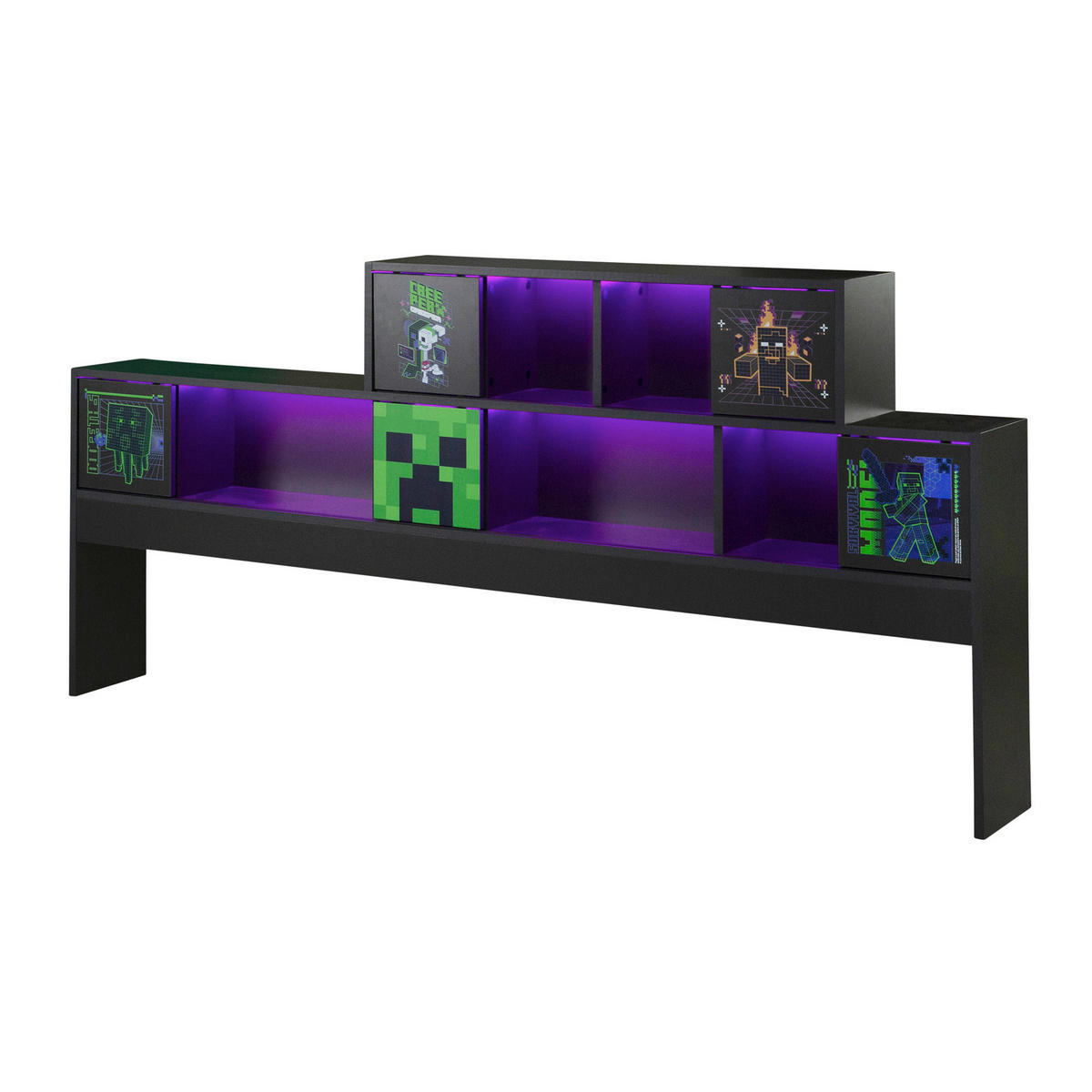 STAURAUMBETT 90/200 cm  in Anthrazit  - Anthrazit, MODERN, Holzwerkstoff (90/200cm) - Minecraft