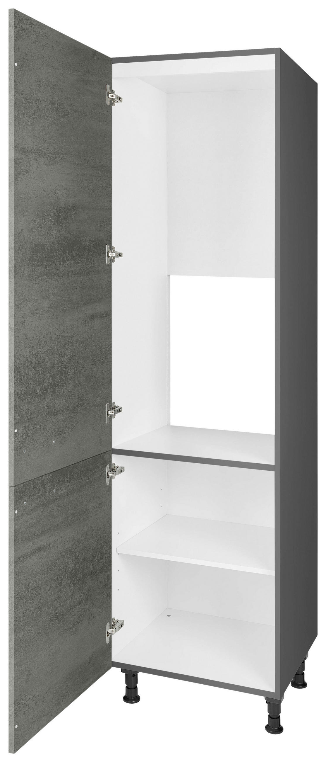 GERÄTEUMBAUSCHRANK 60/216,6/58 cm  in Schieferfarben  - Schieferfarben/Edelstahlfarben, MODERN, Holzwerkstoff/Metall (60/216,6/58cm) - Nobilia