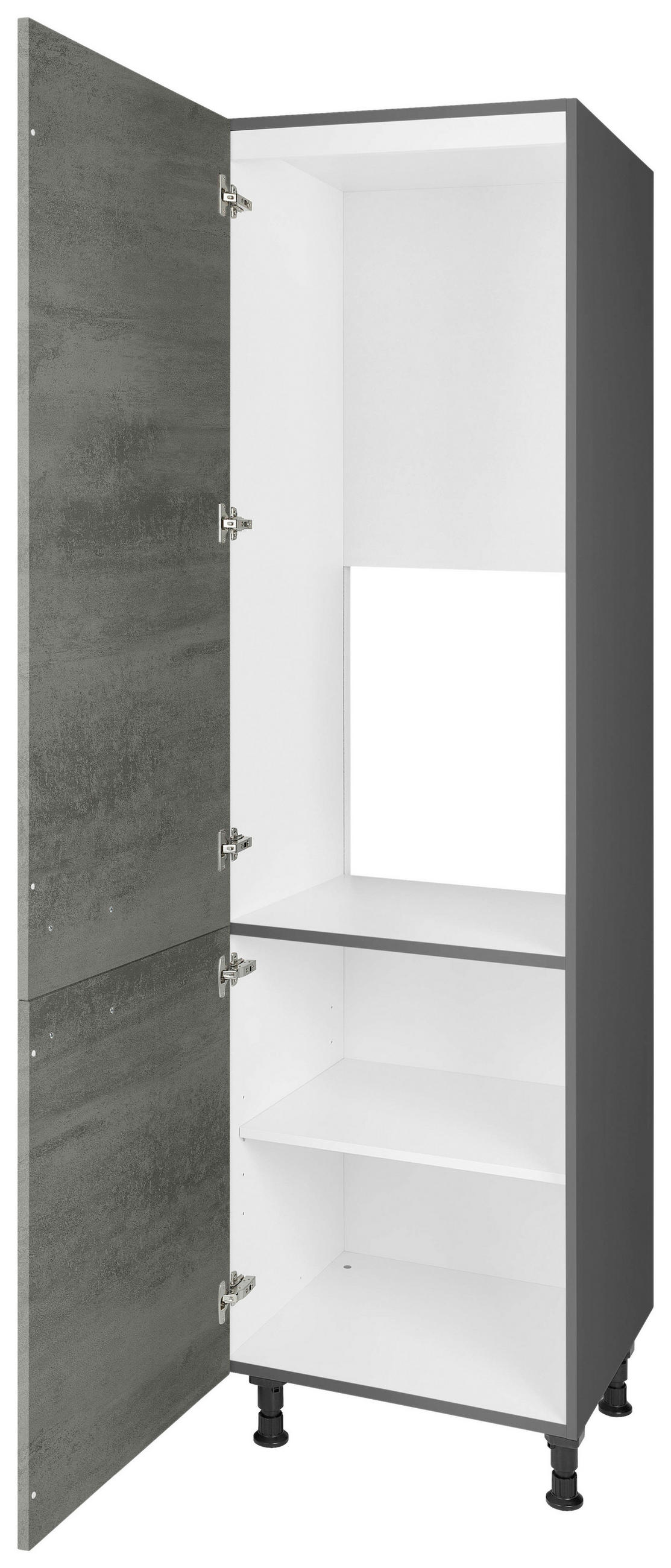 GERÄTEUMBAUSCHRANK 60/216,6/58 cm  in Schieferfarben  - Schieferfarben/Edelstahlfarben, MODERN, Holzwerkstoff/Metall (60/216,6/58cm) - Nobilia