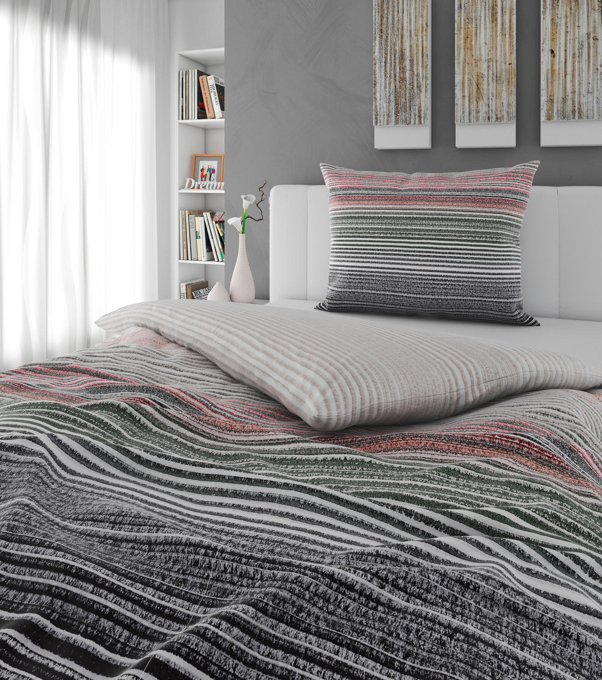 WENDEBETTWÄSCHE -teilig Satin, Flachgewebe 140/200 cm  - Anthrazit, Basics, Textil (140/200cm) - Esposa