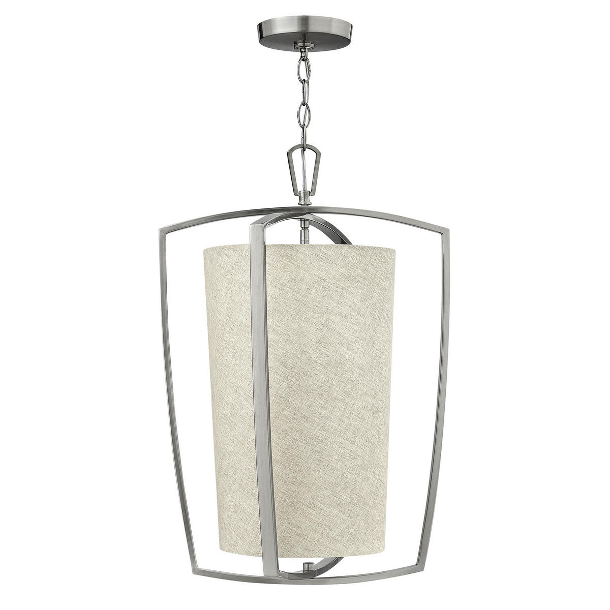 HÄNGELEUCHTE Elstead Blakely 41.9/80 cm   - Nickelfarben, KONVENTIONELL, Textil/Metall (41.9/80cm) - Elstead Lighting