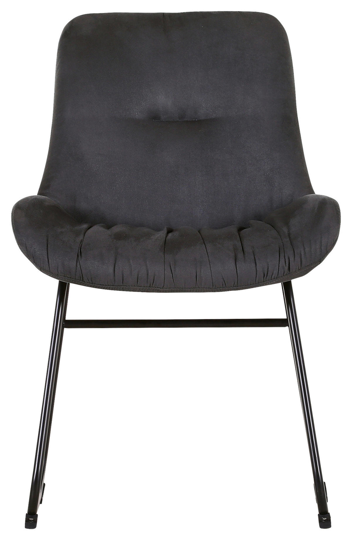 SESSEL Velours Dunkelgrau    - Dunkelgrau/Schwarz, MODERN, Textil/Metall (55/84/62cm) - Livetastic