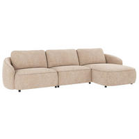 SOFFA i beige  - beige/svart, Klassisk, metall/trä (319/80/162cm) - Rowico