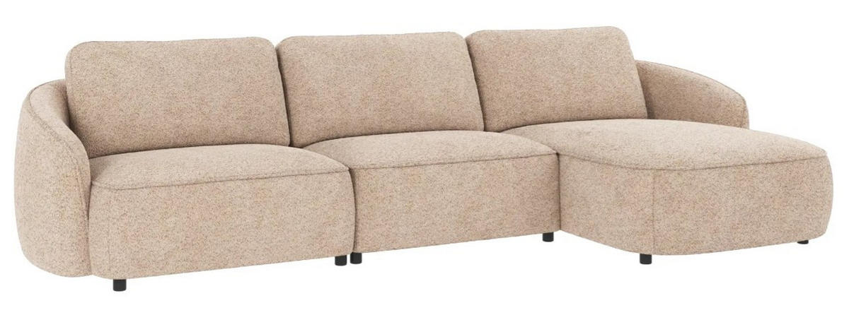 SOFFA i beige  - beige/svart, Klassisk, metall/trä (319/80/162cm) - Rowico