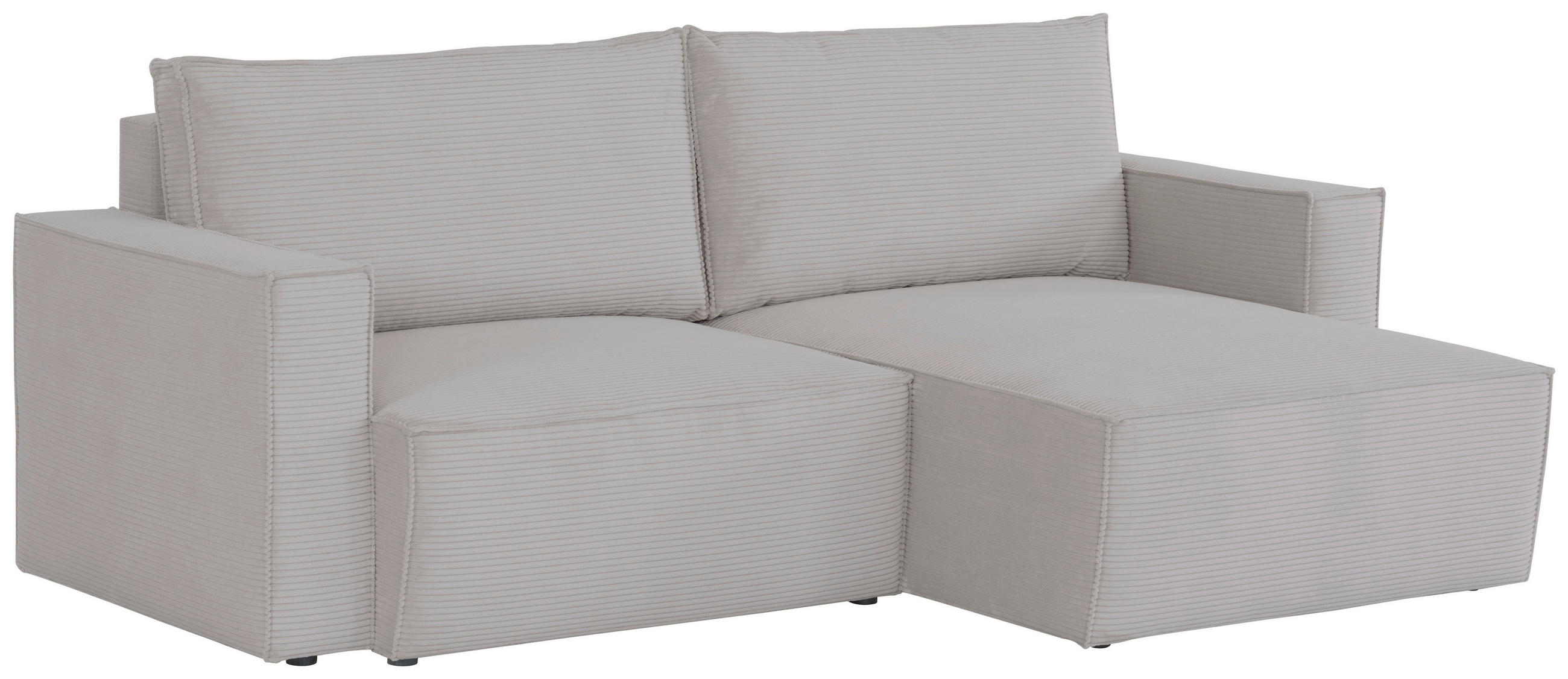 ECKSOFA Grau Feincord  - Schwarz/Grau, KONVENTIONELL, Kunststoff/Textil (242/151cm) - Carryhome