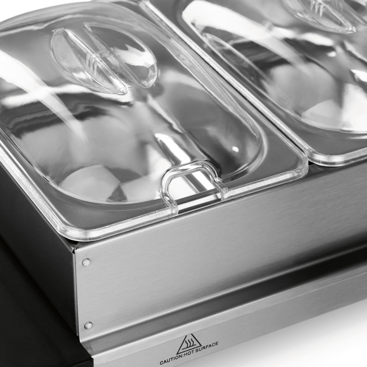 CHAFING-DISH Metall, Kunststoff  - Silberfarben/Schwarz, Basics, Kunststoff/Metall (54,6/14,7/27,8cm)