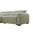 ECKSOFA Beige Mikrofaser Rücken echt, Relaxfunktion, Kopfteilverstellung  - Beige/Schwarz, Design, Holz/Textil (172/256cm) - Carryhome
