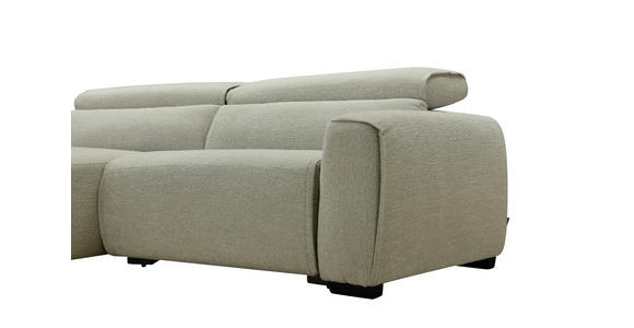 ECKSOFA Beige Mikrofaser Rücken echt, Relaxfunktion, Kopfteilverstellung  - Beige/Schwarz, Design, Holz/Textil (172/256cm) - Carryhome