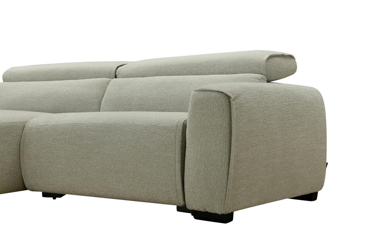 ECKSOFA Beige Mikrofaser  - Beige/Schwarz, Design, Holz/Textil (172/256cm) - Carryhome