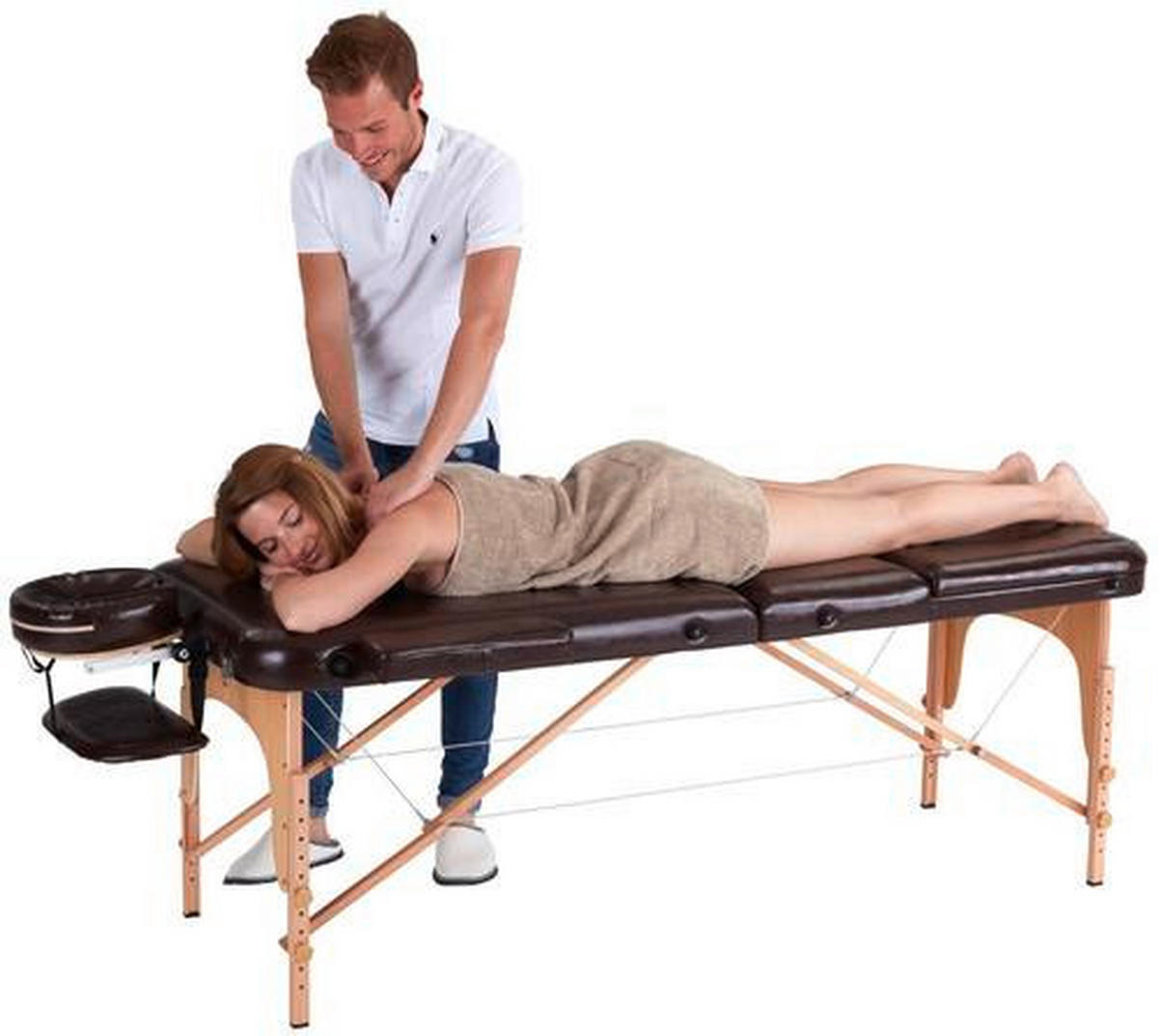 MASSAGELIEGE - Braun, Trend, Holz/Holzwerkstoff (185/70/62-85cm) - Novel